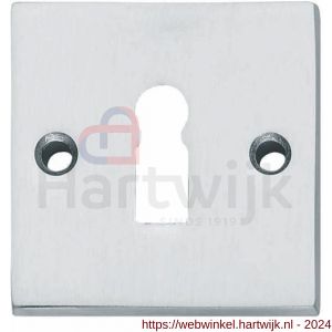 Intersteel Living 3184 sleutelplaatje met nokken vierkant 55x55x8 mm messing chroom mat - H26007601 - afbeelding 1