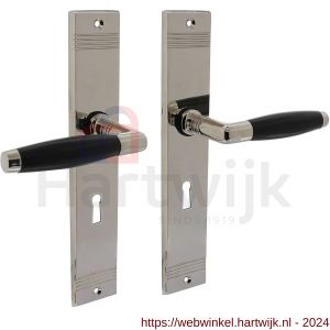 Intersteel Living 0238 deurkruk Ton basic met schild groef 235x43x5 mm sleutelgat 56 mm nikkel - H26009093 - afbeelding 1