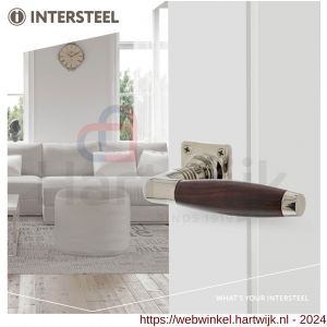 Intersteel Living 0376 deurkruk Ton nikkel palissander met vierkant rozet - H26008081 - afbeelding 3