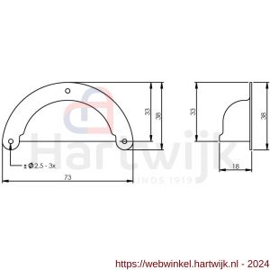 Intersteel Living 8810 schelpgreep 73x33 mm vernikkeld - H26007838 - afbeelding 2