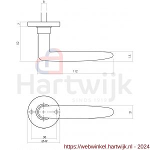 Intersteel Living 0225 deurkruk Sophie met rozet diameter 49x7 mm verdekt mat nikkel - H26008097 - afbeelding 2
