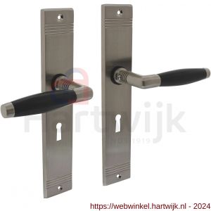 Intersteel Living 0238 deurkruk Ton basic met schild groef 235x43x5 mm sleutelgat 56 mm mat nikkel - H26009101 - afbeelding 1