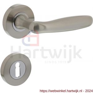 Intersteel Living 1692 deurkruk 1692 Bjorn op rond rozet 7 mm nokken met sleutelgat plaatje nikkel mat - H26005102 - afbeelding 1