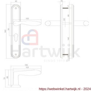 Intersteel Living 1695 deurkruk George op langschild profielcilinder 55 mm nikkel mat - H26005121 - afbeelding 2