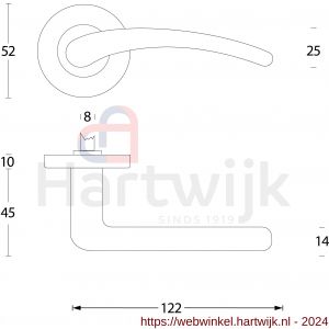 Intersteel Living 1703 deurkruk 1703 Mathijs op rond rozet 7 mm nokken nikkel mat - H26005145 - afbeelding 2