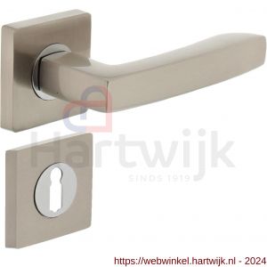 Intersteel Living 1714 deurkruk 1714 Dean op vierkant rozet 7 mm nokken met sleutelgat plaatje chroom-nikkel mat - H26005159 - afbeelding 1