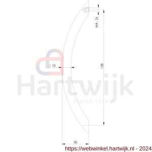 Intersteel Living 8750 meubelgreep gebogen diameter 10x128 mm nikkel mat - H26004591 - afbeelding 2