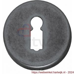 Intersteel Living 3186 sleutelplaatje kunststof verdekt diameter 49x7 mm messing oud grijs - H26007610 - afbeelding 1