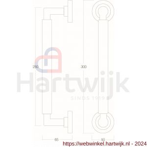 Intersteel Living 4261 greep Bau-stil 250 mm op rozet oud grijs - H26001985 - afbeelding 2