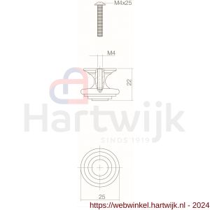 Intersteel Living 8477 meubelknop punt-cylindrisch 25 mm grijs - H26004108 - afbeelding 2