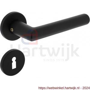 Intersteel Living 0055 deurkruk Broome op rozet diameter 50x7 mm met 7 mm nokken met sleutelplaatje zwart - H26009116 - afbeelding 1