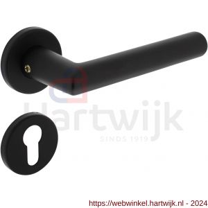 Intersteel Living 0055 deurkruk Broome op rozet diameter 50x7 mm met 7 mm nokken met profielcilinderplaatje zwart - H26009117 - afbeelding 1
