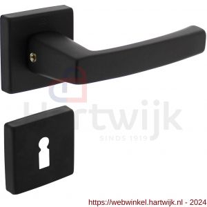 Intersteel Living 0057 deurkruk Moora op rozet 50x50x10 mm met 7 mm nokken met sleutelplaatje zwart - H26009123 - afbeelding 1