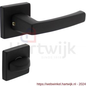 Intersteel Living 0057 deurkruk Moora op rozet 50x50x10 mm met 7 mm nokken met WC-sluiting 8 mm zwart - H26009125 - afbeelding 1