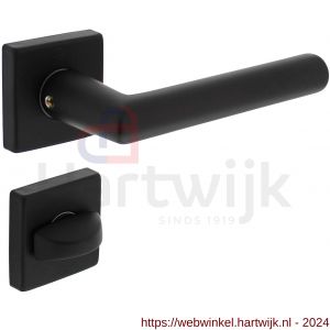 Intersteel Living 0058 deurkruk Broome op rozet 50x50x10 mm met 7 mm nokken met WC-sluiting 8 mm zwart - H26009130 - afbeelding 1