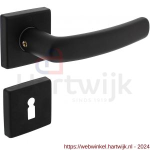 Intersteel Living 0059 deurkruk Denham op rozet 50x50x10 mm met 7 mm nokken met sleutelplaatje zwart - H26009133 - afbeelding 1