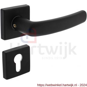 Intersteel Living 0059 deurkruk Denham op rozet 50x50x10 mm met 7 mm nokken met profielcilinderplaatje zwart - H26009134 - afbeelding 1