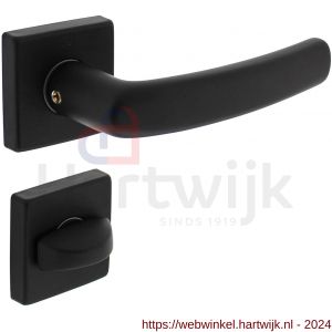 Intersteel Living 0059 deurkruk Denham op rozet 50x50x10 mm met 7 mm nokken met WC-sluiting 8 mm zwart - H26009135 - afbeelding 1