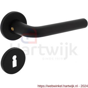 Intersteel Living 0073 deurkruk Derby op rozet diameter 50x7 mm met 7 mm nokken met sleutelplaatje zwart - H26009143 - afbeelding 1