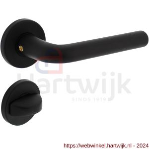 Intersteel Living 0073 deurkruk Derby op rozet diameter 50x7 mm met 7 mm nokken met WC-sluiting 8 mm zwart - H26009145 - afbeelding 1