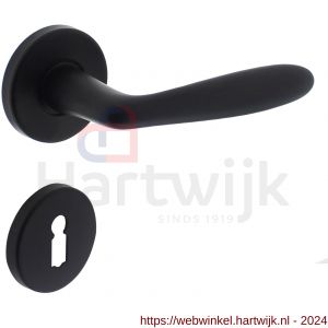 Intersteel Living 0200 deurkruk Phobos op rozet met sleutelplaatje mat zwart - H26008177 - afbeelding 1