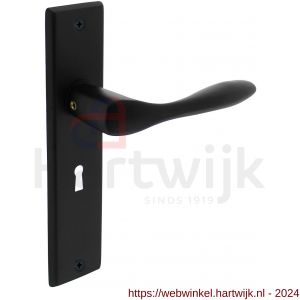 Intersteel Living 0201 deurkruk Banaan met schild 181x41x7 mm sleutelgat 56 mm mat zwart - H26008182 - afbeelding 1