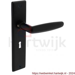 Intersteel Living 0225 deurkruk Sophie met schild 181x41x7 mm sleutelgat 56 mm mat zwart - H26008186 - afbeelding 1