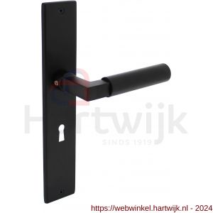 Intersteel Living 0378 deurkruk Bau-stil met schild 236x44x6 mm sleutelgat 56 mm mat zwart - H26008193 - afbeelding 1