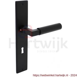Intersteel Living 0378 deurkruk Bau-stil met schild 236x44x6 mm sleutelgat 72 mm mat zwart - H26008194 - afbeelding 1