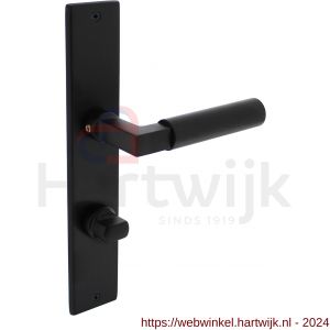 Intersteel Living 0378 deurkruk Bau-stil met schild 236x44x6 mm WC 63/8 mm mat zwart - H26008196 - afbeelding 1