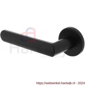 Intersteel 0464 gatdeel deurkruk links Sora met geveerde kunststof rozet met nokken diameter 50x7 mm zwart - H26010245 - afbeelding 1