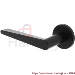Intersteel 0465 gatdeel deurkruk links Tiga met geveerde kunststof rozet met nokken diameter 50x7 mm zwart - H26010247 - afbeelding 1