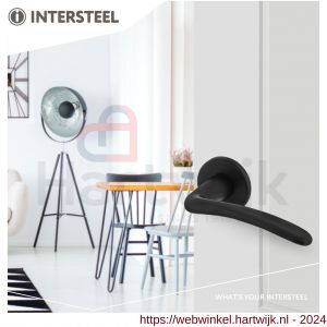 Intersteel Living 0466 deurkruk Zaia met geveerde kunststof rozet met nokken diameter 50x7 mm zwart - H26009900 - afbeelding 2