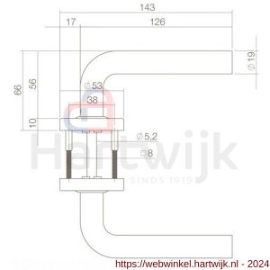 Intersteel Living 0570 deurkruk Luzern op ronde rozet met ring met veer RVS mat zwart - H26008198 - afbeelding 2