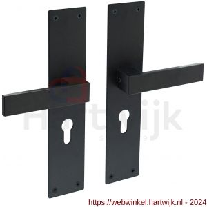 Intersteel Living 0571 deurkruk Amsterdam met schild 250x55x2 mm profielcilindergat 55 mm zwart - H26008203 - afbeelding 1