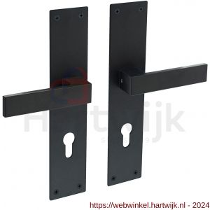 Intersteel Living 0571 deurkruk Amsterdam met schild 250x55x2 mm profielcilindergat 72 mm zwart - H26008204 - afbeelding 1