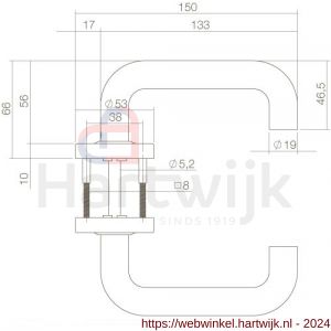 Intersteel Living 0573 deurkruk Bern op ronde rozet met ring met veer RVS mat zwart - H26006753 - afbeelding 2