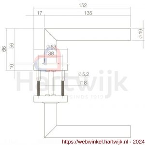 Intersteel Living 0583 deurkruk Jura op ronde rozet met ring met veer RVS mat zwart - H26006755 - afbeelding 2