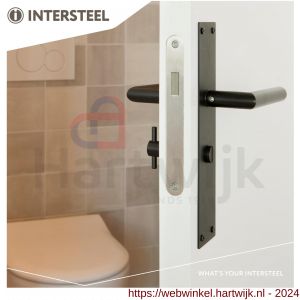 Intersteel Living 0583 deurkruk Jura recht Hoek 90 graden met schild 250x55x2 mm WC 63/8 zwart - H26008212 - afbeelding 3