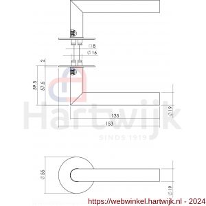 Intersteel Living 1583 deurkruk Jura met rozet zelfklevend diameter 55x2 mm mat zwart - H26007018 - afbeelding 2