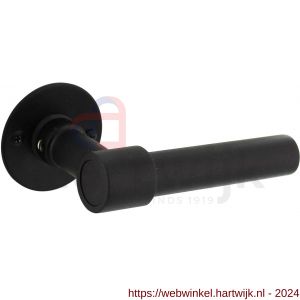 Intersteel Living 1670 deurkruk L/L-model recht met ronde platte rozet 50x2 mm RVS-zwart - H26008223 - afbeelding 1