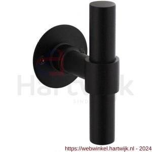 Intersteel Living 1671 gatdeel deurkruk T-model recht met ronde platte rozet 50x2 mm RVS-zwart - H26008226 - afbeelding 1