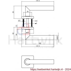 Intersteel Living 1707 deurkruk Bastian op rozet 55x55x10 mm zwart - H26009156 - afbeelding 2
