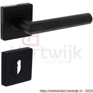 Intersteel Living 1707 deurkruk Bastian op rozet 55x55x10 mm met sleutelrozet zwart - H26009159 - afbeelding 1