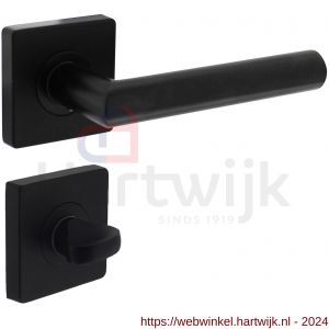Intersteel Living 1707 deurkruk Bastian op rozet 55x55x10 mm met toiletsluiting 8 mm zwart - H26009161 - afbeelding 1