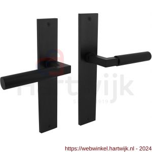 Intersteel 1742 deurkruk Baustil op langschild 245x45 mm blind mat zwart - H26010274 - afbeelding 1