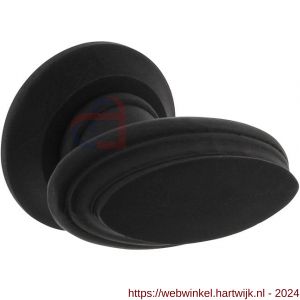 Intersteel Living 1846 knopkruk met freesrand en ronde rozet beukenhout zwart - H26009919 - afbeelding 1