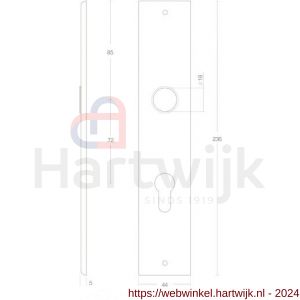 Intersteel Living 2577 langschild rechthoekig profielcilindergat 72 mm mat zwart - H26006775 - afbeelding 2