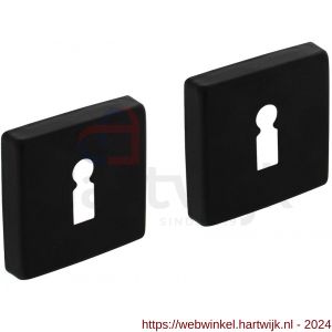 Intersteel Living 3093 sleutelplaatje kunststof verdekt met nokken vierkant 50x50x10 mm aluminium zwart - H26009166 - afbeelding 1