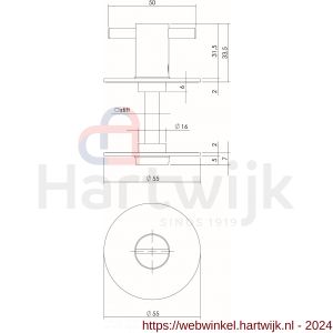 Intersteel Living 3403 WC sluiting 8 mm renovatie zelfklevend diameter 55x2 mm RVS-zwart - H26006793 - afbeelding 2